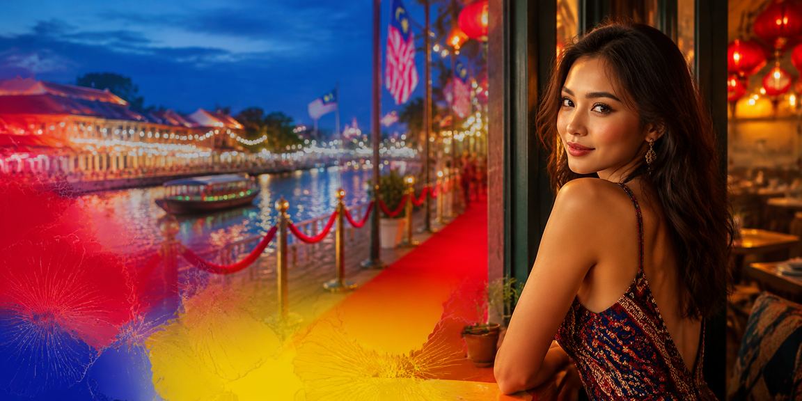 Pemain Malaysia bermain jackpot slot dalam suasana kasino bergaya Melaka